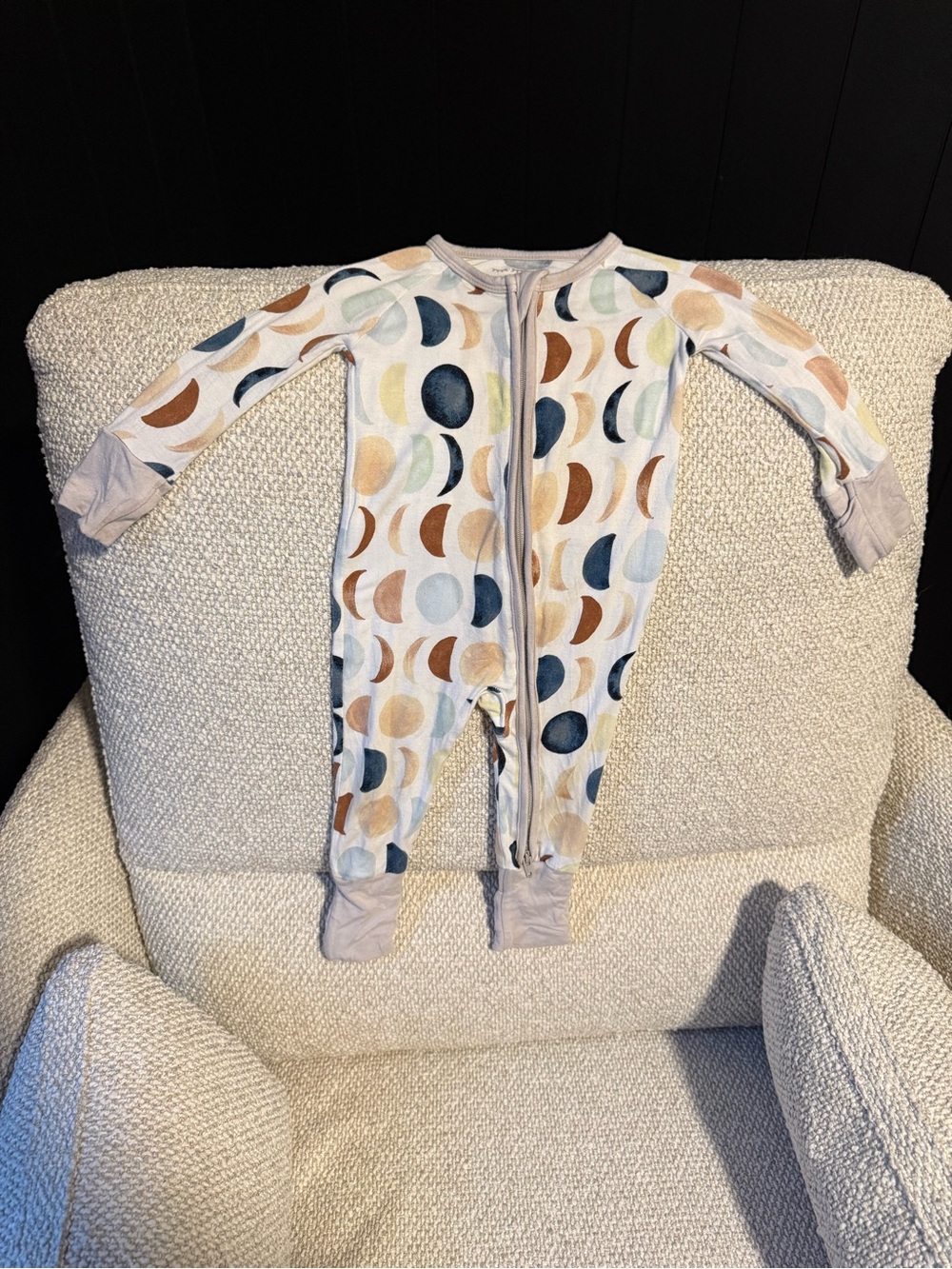 Little Sleepies Baby One-Piece Sleepers in Navy, Brown, and Cream
